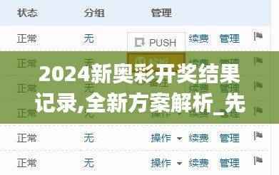 2024新奥彩开奖结果记录,全新方案解析_先锋版HKY708.54