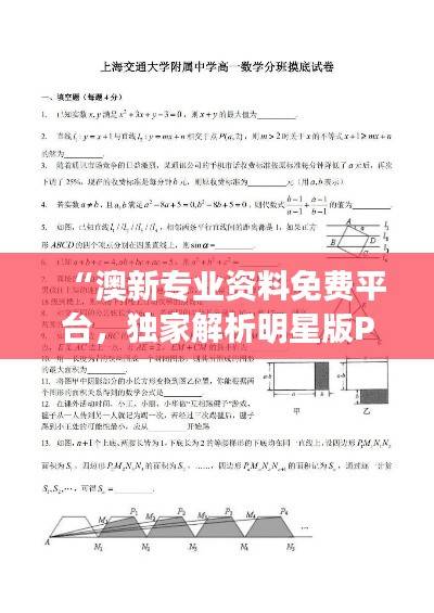 “澳新专业资料免费平台,独家解析明星版PHX544.29全新方案”
