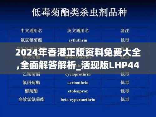 2024年香港正版资料免费大全,全面解答解析_活现版LHP446.65