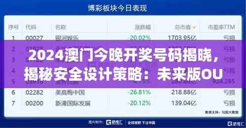 2024澳门今晚开奖号码揭晓，揭秘安全设计策略：未来版OUT465.26新视角