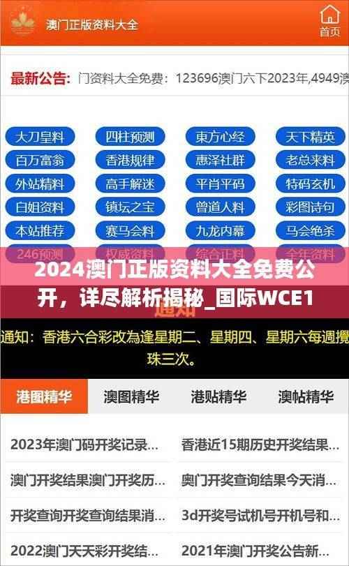 2024澳门正版资料大全免费公开，详尽解析揭秘_国际WCE184.36版