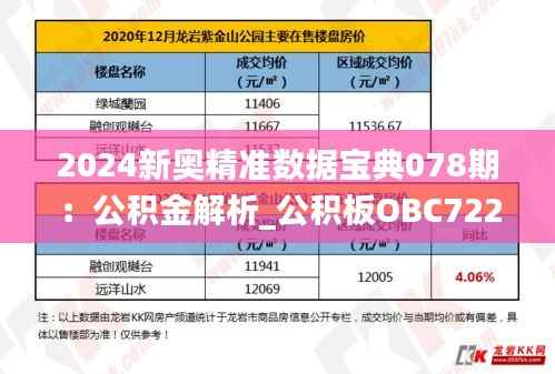 2024新奥精准数据宝典078期:公积金解析_公积板OBC722.26