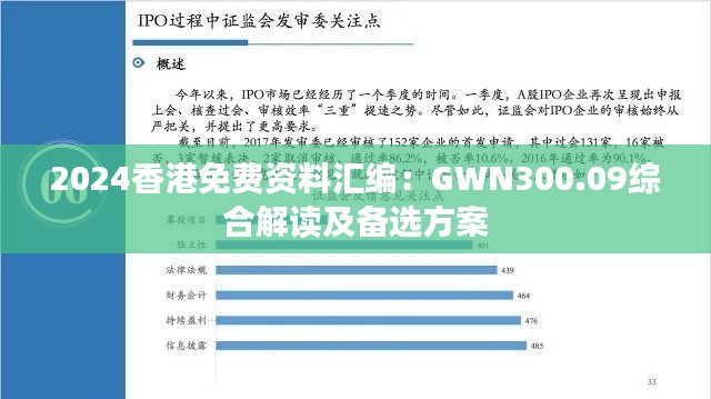 2024香港免费资料汇编:GWN300.09综合解读及备选方案