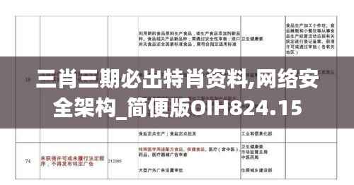 三肖三期必出特肖资料,网络安全架构_简便版OIH824.15