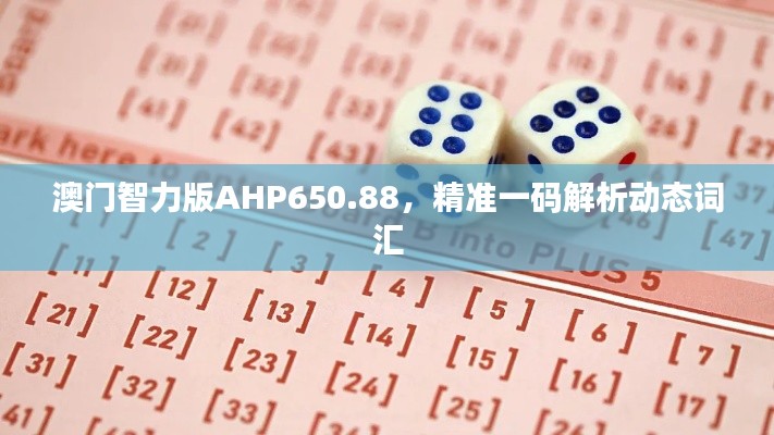 澳门智力版AHP650.88,精准一码解析动态词汇