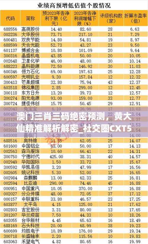 澳门三肖三码绝密预测,黄大仙精准解析解密_社交圈CXT504.12