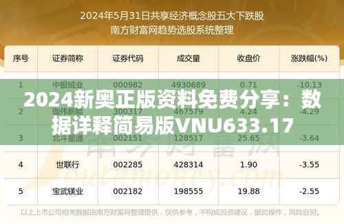 2024新奥正版资料免费分享：数据详释简易版VNU633.17