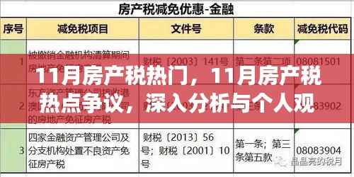 11月房产税热点争议深度分析与个人观点
