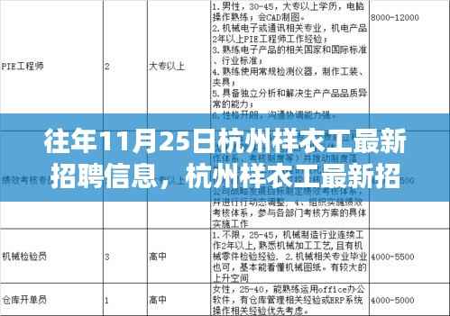 杭州样衣工最新招聘信息回顾与探寻职业脉络,探寻特定领域的职业脉络(往年与最新)