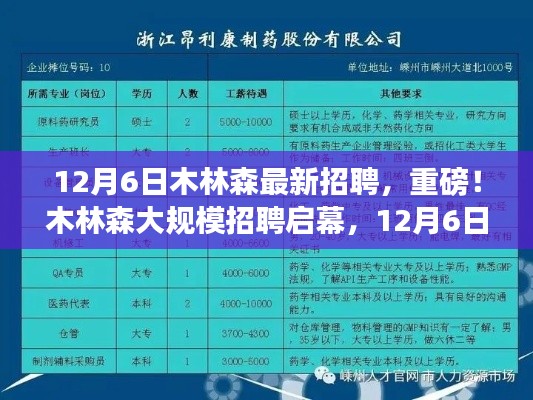 重磅!木林森大规模招聘启幕,最新职位等你来抢,12月6日招聘日不容错过!