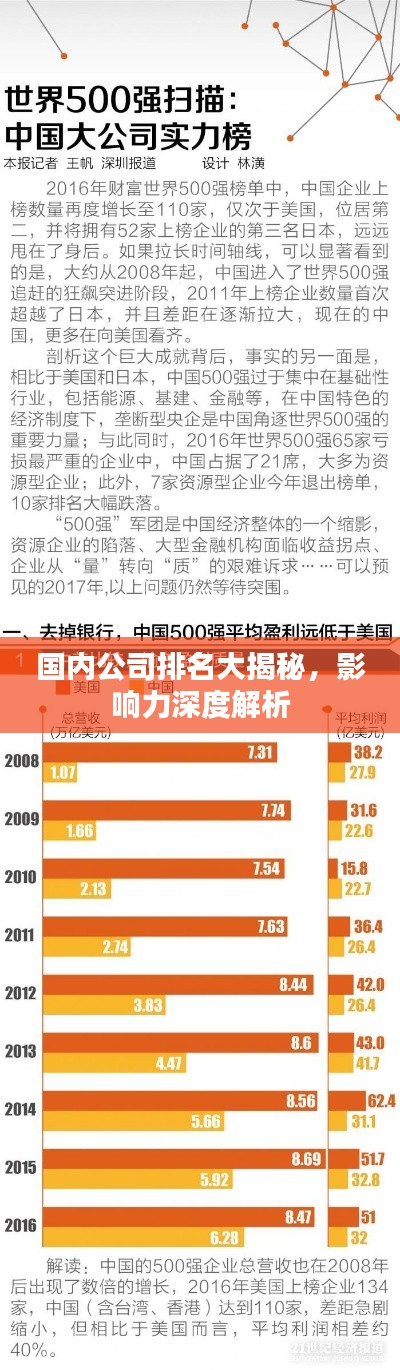 国内公司排名大揭秘，影响力深度解析